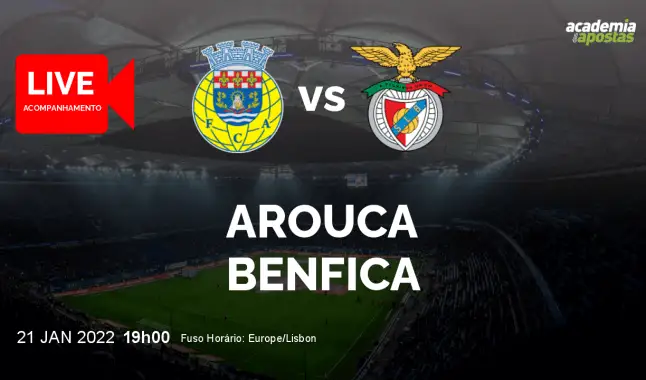 Arouca Benfica livestream | Liga Portugal Bwin | 21 Janeiro 2022