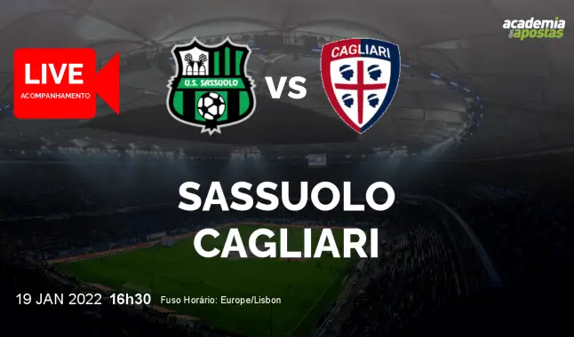 Sassuolo Cagliari livestream | Coppa Italia | 19 Janeiro 2022
